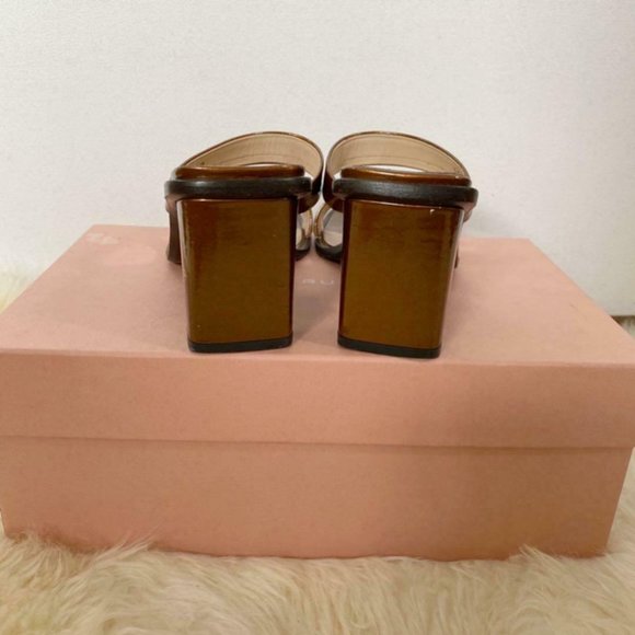 Louis Vuitton Patent Leather LV Block Slide Bronze - Picture 5 of 7